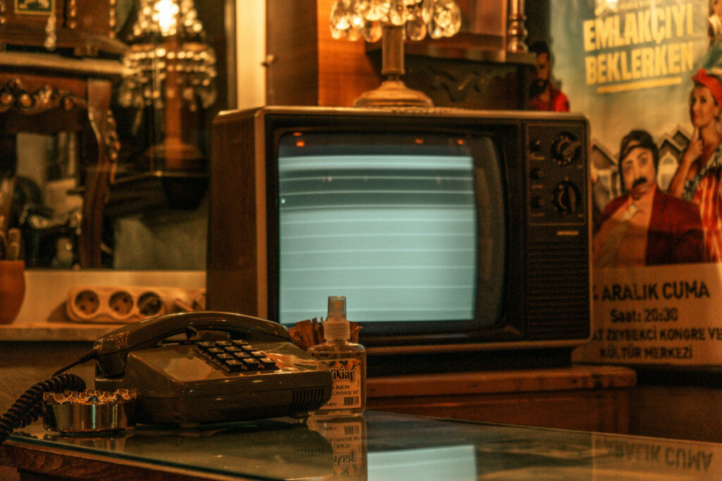 Vintage TV and phone