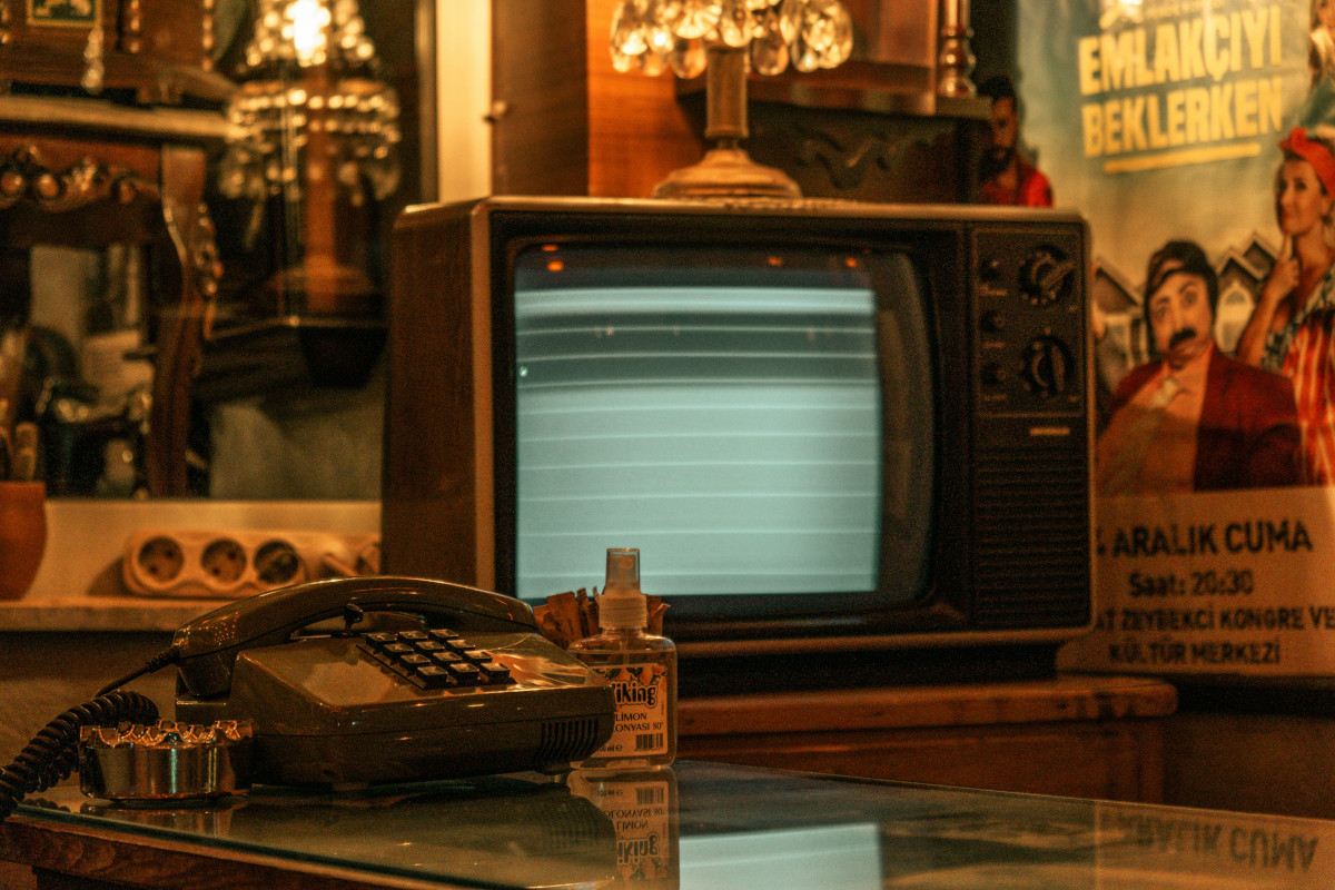 Vintage TV and phone